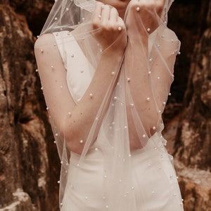 Wedding Veil, Pearl Veil, Fingertip Veil, Cathedral Veil image 7