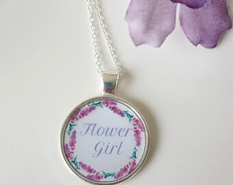 Flower Girl Necklace, Flower Girl Proposal, Personalized Gift Keepsake