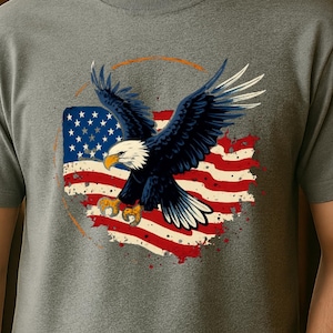 Vintage All-American Eagle Tee for Patriotic Men