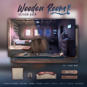 .Rosengarten aus Holz | Animiertes Stream Overlay für Twitch, YouTube VTuber Ressourcen Anime Stream Hintergrund Twitch Overlay VTuber Hintergrund