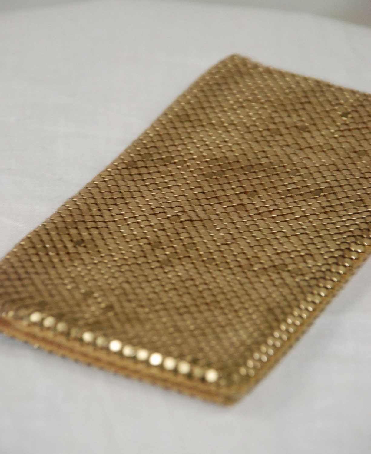 Vintage Whiting and Davis Gold Mesh Checkbook Cover Bill Etsy