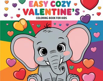 Valentinstag Malbuch für Kinder, 106 Seiten (Digitaler Download)