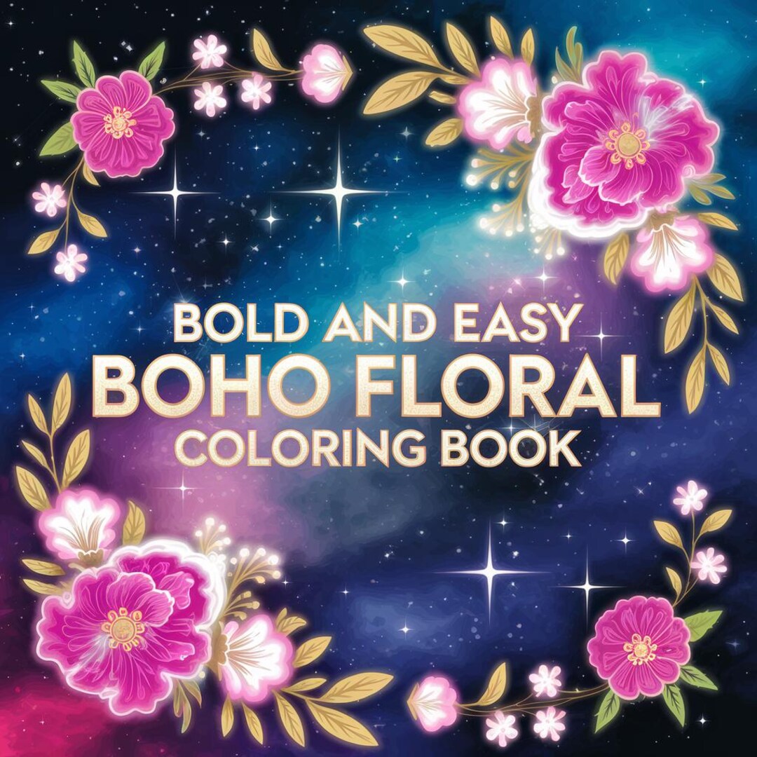 Boho Aesthetic Coloring Pages for Adults | Hand-drawn Digital Coloring