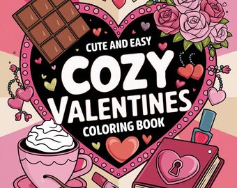 Bold & Easy Cozy Valentine’s Coloring Pages For Adults and Children