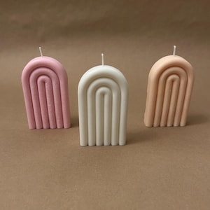 Soy Wax Wave Pillar Candle Rainbow Arch Candle