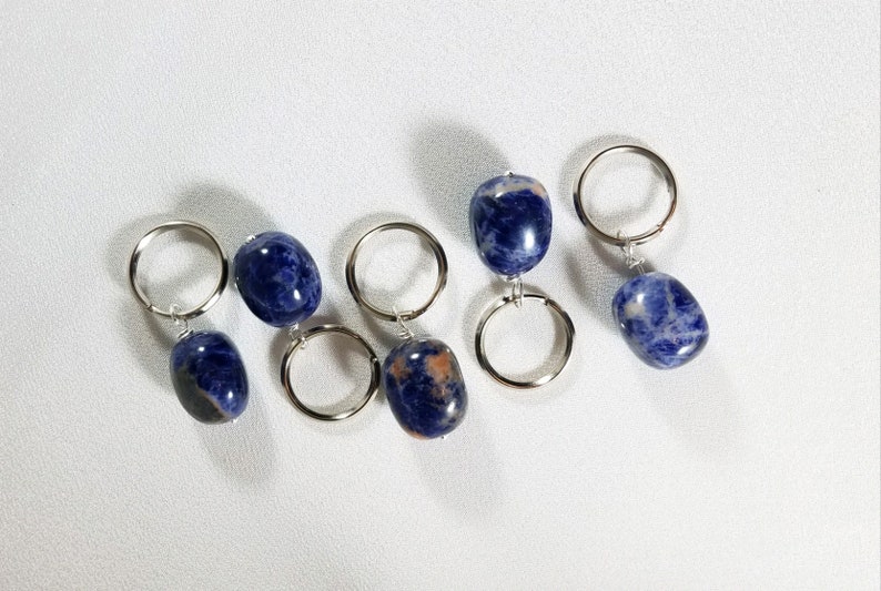 Sodalite Pet Charm, Healing Stone, Collar Charm, Therapeutic Gemstones, Pet Charm Jewels image 3