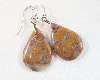 Stone Canyon Jasper Silver Earrings, #1061 Red Lily Gems