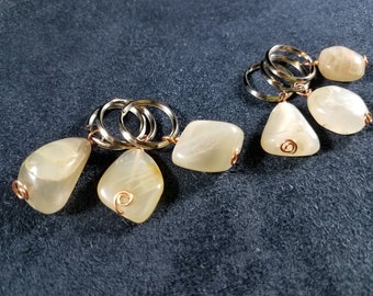 Moonstone Pet Charm - Cream Color, Healing Stone, Collar Charm, Therapeutic Gemstones, Pet Charm Jewels