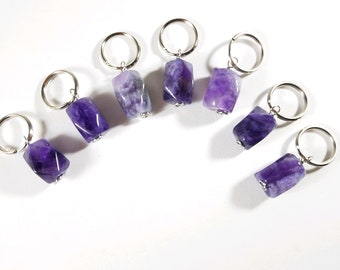 Faceted Amethyst Pet Charm, Healing Stone, Collar Charm, Therapeutic Gemstones, Pet Charm Jewels