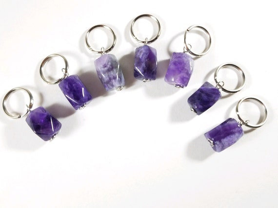 Faceted Amethyst Pet Charm, Healing Stone, Collar Charm, Therapeutic Gemstones, Pet Charm Jewels
