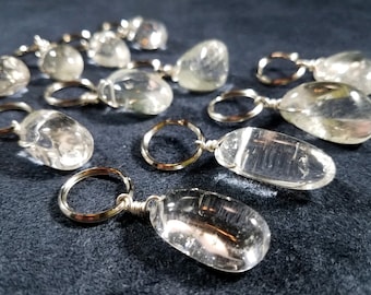 Clear Quartz Pet Charm, Healing Stone, Collar Charm, Therapeutic Gemstones, Pet Charm Jewels