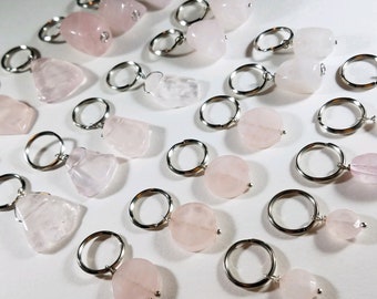 Rose Quartz Pet Charm, Healing Stone, Collar Charm, Therapeutic Gemstones, Pet Charm Jewels