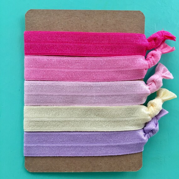 Shades Of Pastel Hair Ties Party Favor Fold Over Elastic Etsy