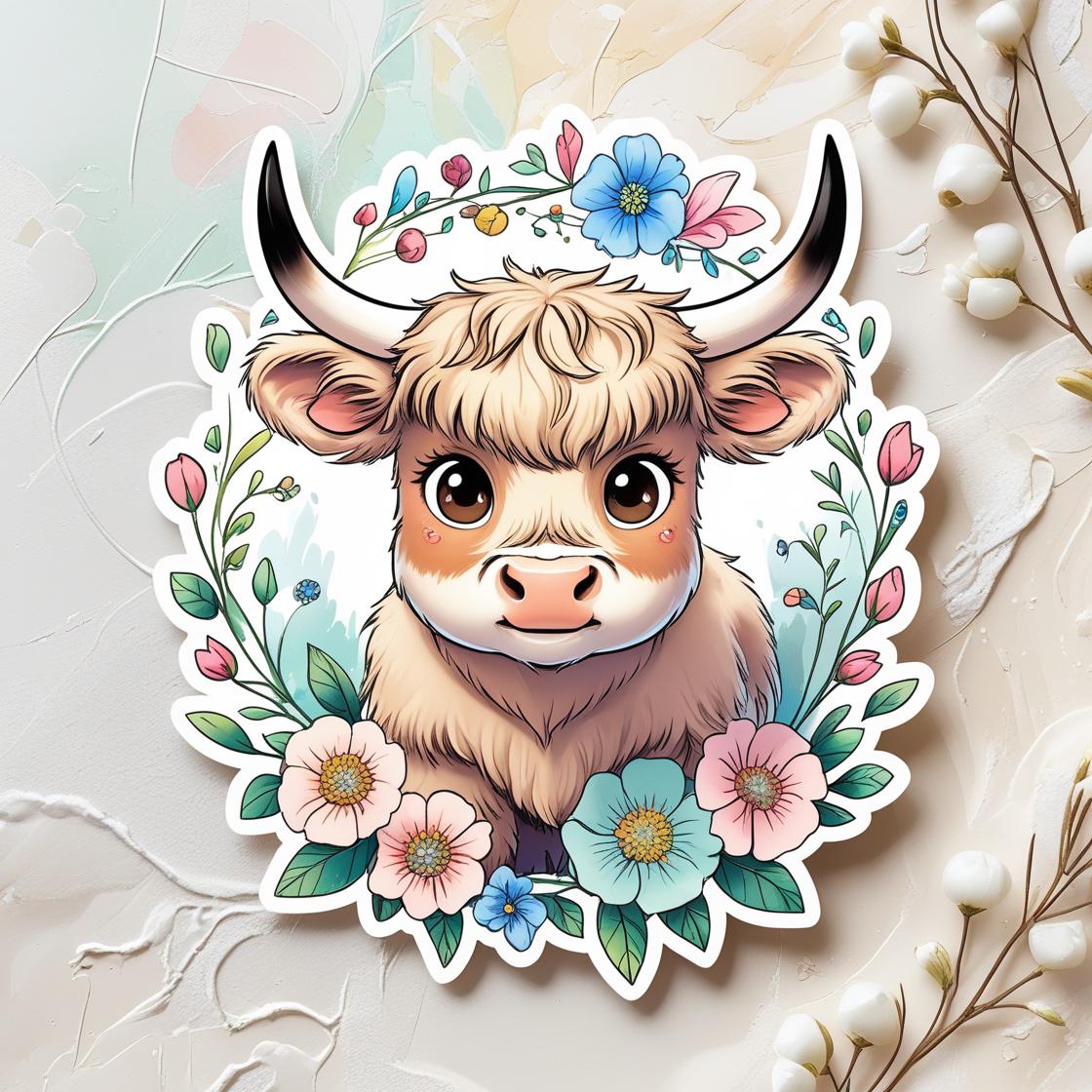 Highland Cow Sticker Printable Stickers Png Inspirational Sticker Png 
