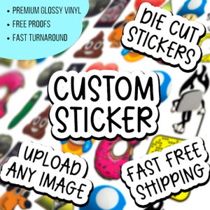 Adesivos de vinil personalizados recortados de 0" a 20" | Adesivos individuais | Qualquer formato, qualquer design | Decalques de texto à prova d'água premium, etiquetas | Frete grátis