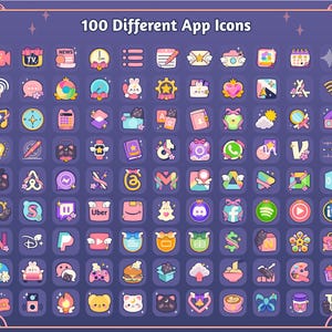 Magical Girl Bunny Cat App Icons Wallpaper Theme Pack, iOS iPhone Android Phone, Cute Dreamy Witch Cardcaptor Anime Digital Stickers Pink Coquette Sailor Moon Study