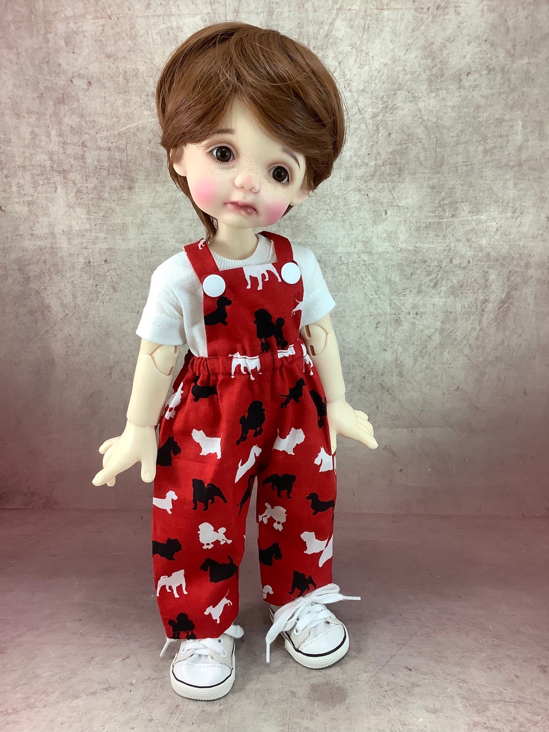 Promber Red Dogs Overalls, Body Suit, and Socks Set for 15