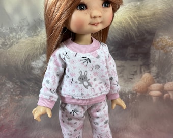 Bunnies Sweatshirt and Pants for Chubby YOSD sized BJD like 11” My Meadow Dumplings Patti Tella Giggi OOAK