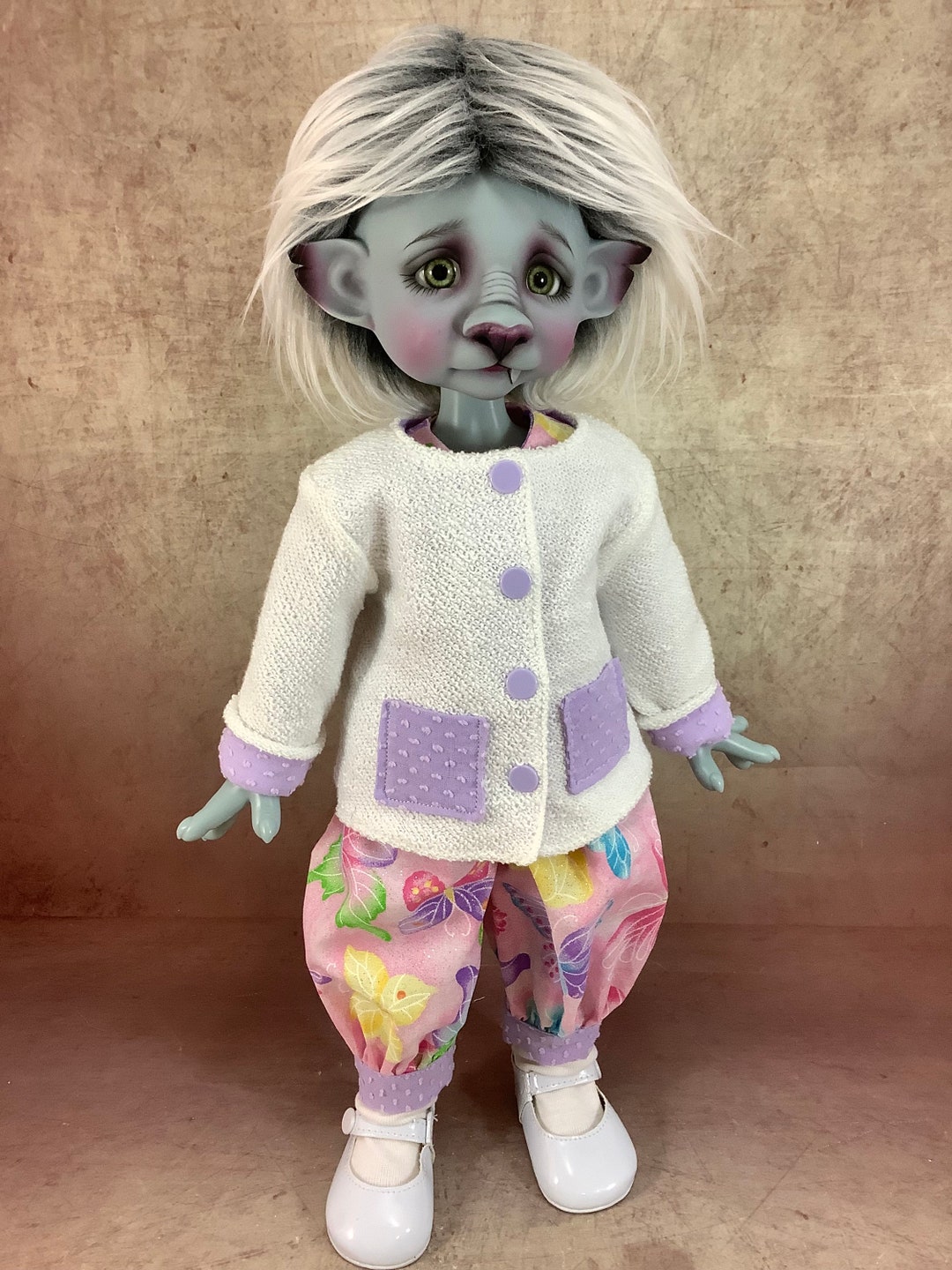 Promber Romper, Cardigan, and Socks Outfit for Meadowdolls Mae Moppet, Connie ...