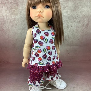 Fruity Halter Top and Capris for 15” Toddler BJD dolls like Meadowdolls Moppet Mae, Promber Beastie & Sparrow, Disney Animators