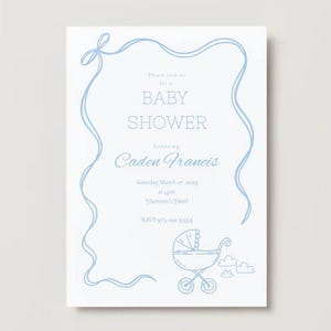 Cloud Nine Baby Boy Shower Invitation  - Digital Download- canva pro needed