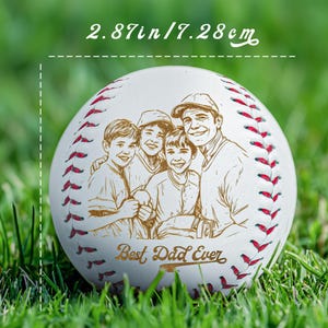 Personalized Photo Engraved Baseball Gift for Dad, Custom Baseball For Father’s Day Gift, Father’s Day Keepsake, Best Dad Ever Gift