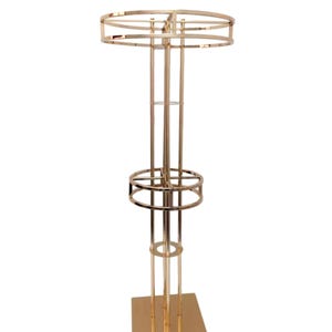 2 Pcs/Order | 48-Inch Tall 2-Tier Round Gold Wedding Vases Centerpieces Flower Stand | Pedestal Stand for Wedding Party Decoration