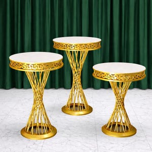 Gold Twist Pedestal Stand, Wedding Cake Dessert & Floral Display, 3 Sizes