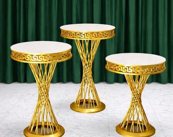 Gold Twist Pedestal Stand, Wedding Cake Dessert & Floral Display, 3 Sizes