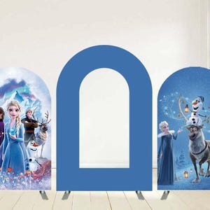 5ft x 7.5ft Aluminum Alloy Open Wall Arched Stand + Double-sided With Double-Color Covers - Wedding, Party & Balloon Arch Backdrop Stand