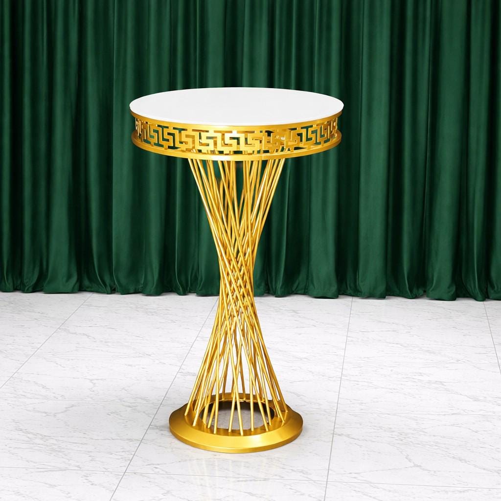 Gold Twist Metal Pedestal Stands | Wedding & Event Decor, 3-piece Set ...