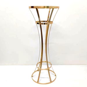 5 Pcs/Order | 32-Inch Tall Gold Hourglass-Shaped Flower Stand | Elegant Wedding & Party Centerpiece Decoration
