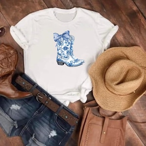 Bottines de cowboy pour femmes, chemise à nœud chinois, haut de style occidental, chemisier de cow-girl, inspiration vintage, cadeau pour elle, décontracté