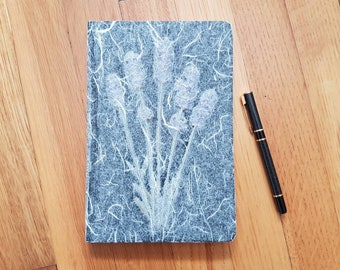 My reflection dried flower journal – Botanical pressed flower ruled cream paper hardcover notebook (#24)