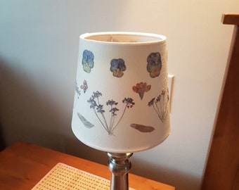 Handmade small floral lampshade. One-of-a-kind flower lamp shade (#50)