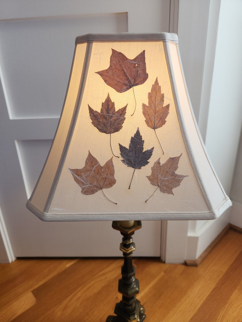 Lamp shade leaf collection. Flower lamp, Botanical Table Lampshade, Flower floor lamp, One of a kind, Nature lover gift 96 image 2