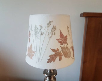 Dried Maple leaves small botanical lamp shade - Autumn seasonal lampshade (#48)