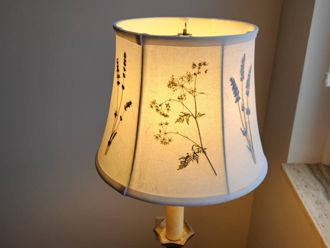 Lampshade Pressed Flower Lamp Shade Table Lampshade Made Etsy