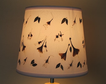 Pressed Flower Artwork Botanical medium size Lampshade made with small colorful flowers (#1)