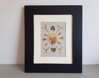 Pressed Flower Art: 8x10 Original Botanical Mandala (#48)