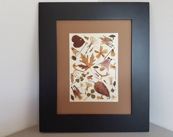 Pressed flower 8x10 original one-of-a-kind art piece (#45)