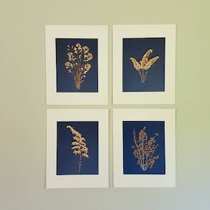 Yellow wild grass art decor.  Prints set wall decoration (#1)