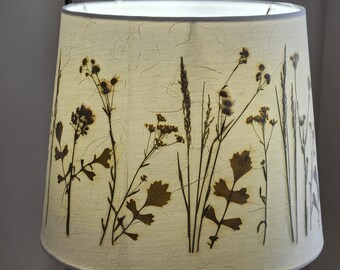 The sweet pea prairie garden lampshade. Medium bell lamp shade (#140)