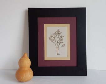 Botanical art 8x10 ORIGINAL one of a kind artwork made w/ real dried flowers (#19)