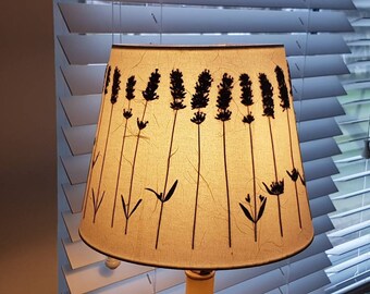 Dried English lavender medium/small drum bell lampshade  (#53)