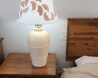 Ginkgo Leaf Lampshade, Extra Large Bell Shade, Pressed Flower Art (#125)