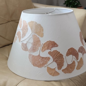 Ginkgo Biloba leaf lampshade. Botanical extra large bell lamp shade (#119)