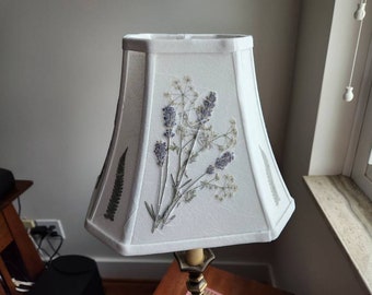 Real pressed flower royal lampshade with English lavender (#86)