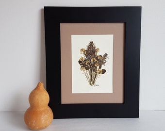 Pressed Flower Artwork 8x10, Botanical Wall Art (#3)