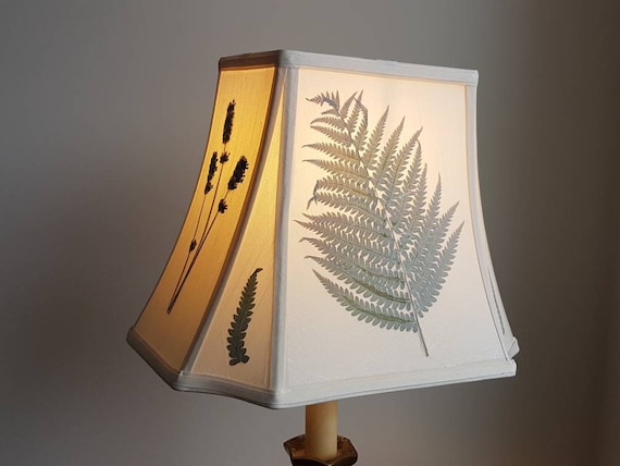 Ferns and Lavender Pressed Flowers Royal Design Rectangular Bell